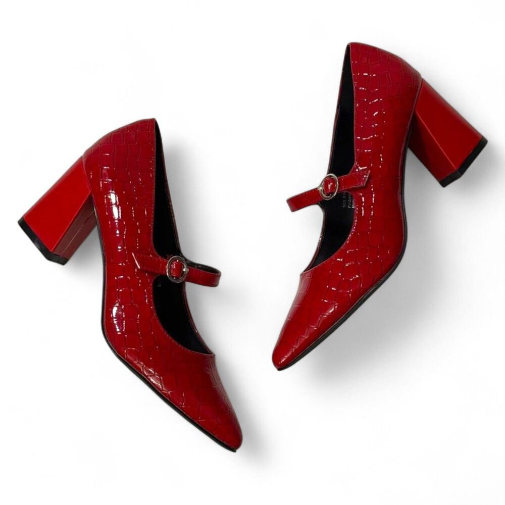 BELLINI Vex Croc embossed Red Pump, NEW! Size 8.5 - Picture 4 of 9